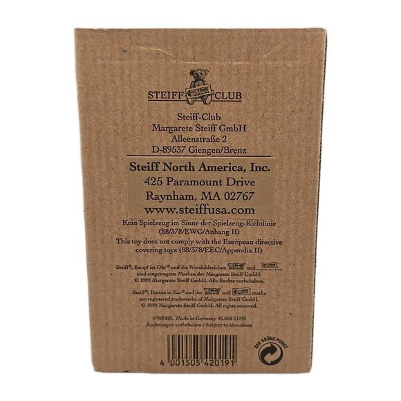 Steiff Club Gift Teddy Bear Black Mini 2000 Jointed Mohair COA & Box U315/8 - Picture 3 of 12